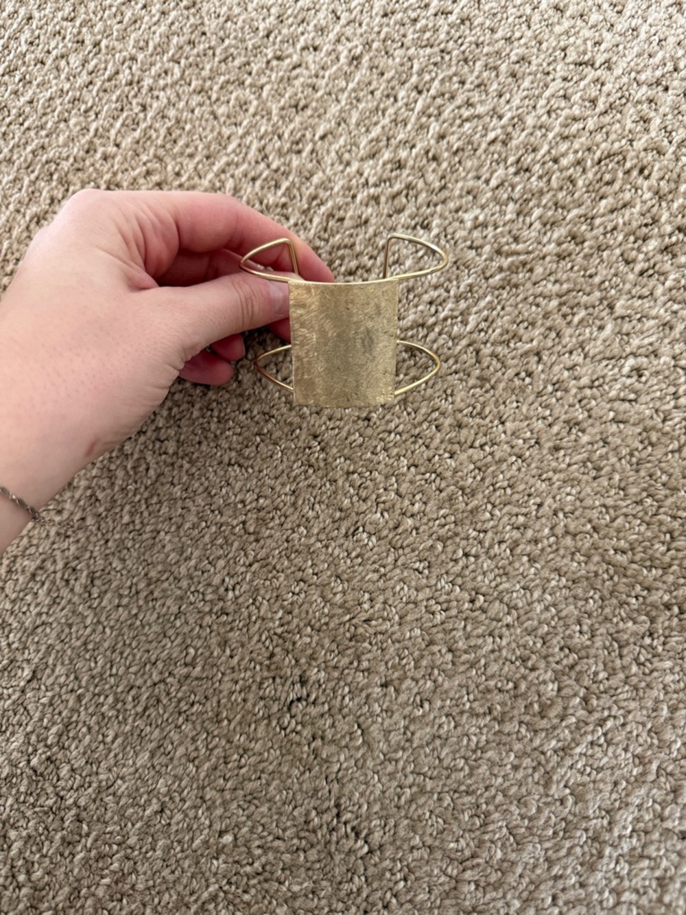 Gold Textured Open Cuff Bracelet